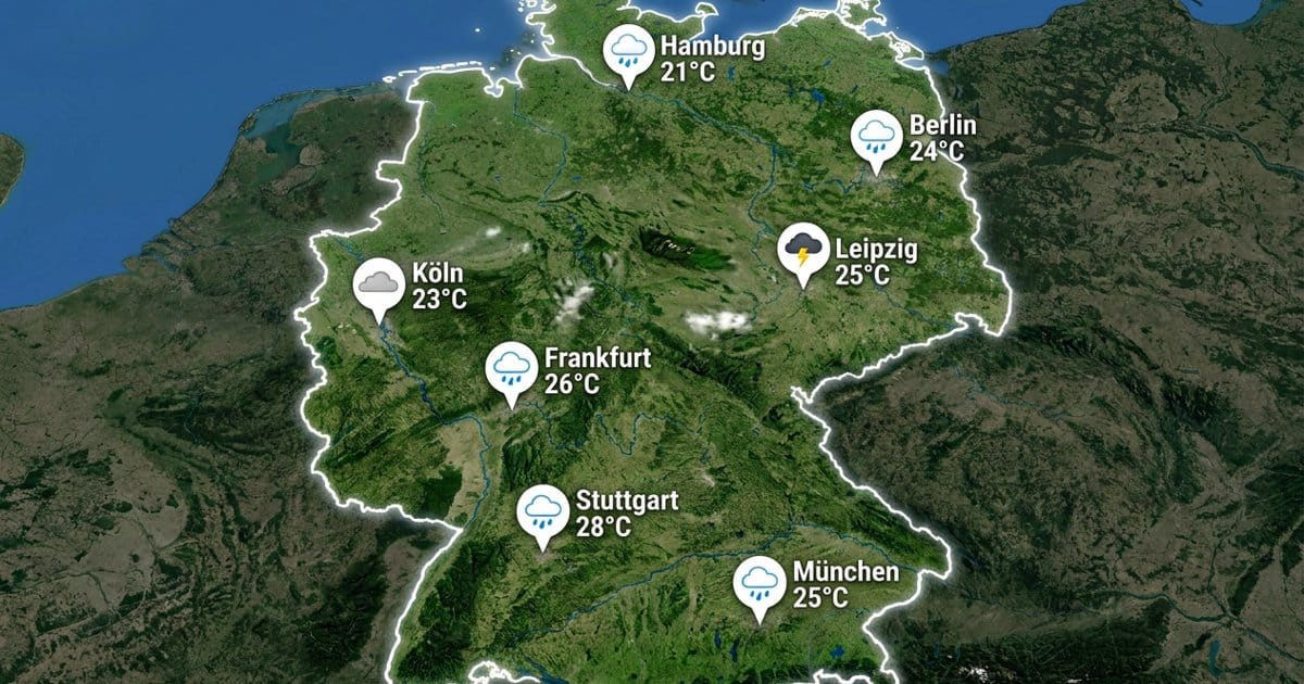 Regenreicher Tag in Deutschland