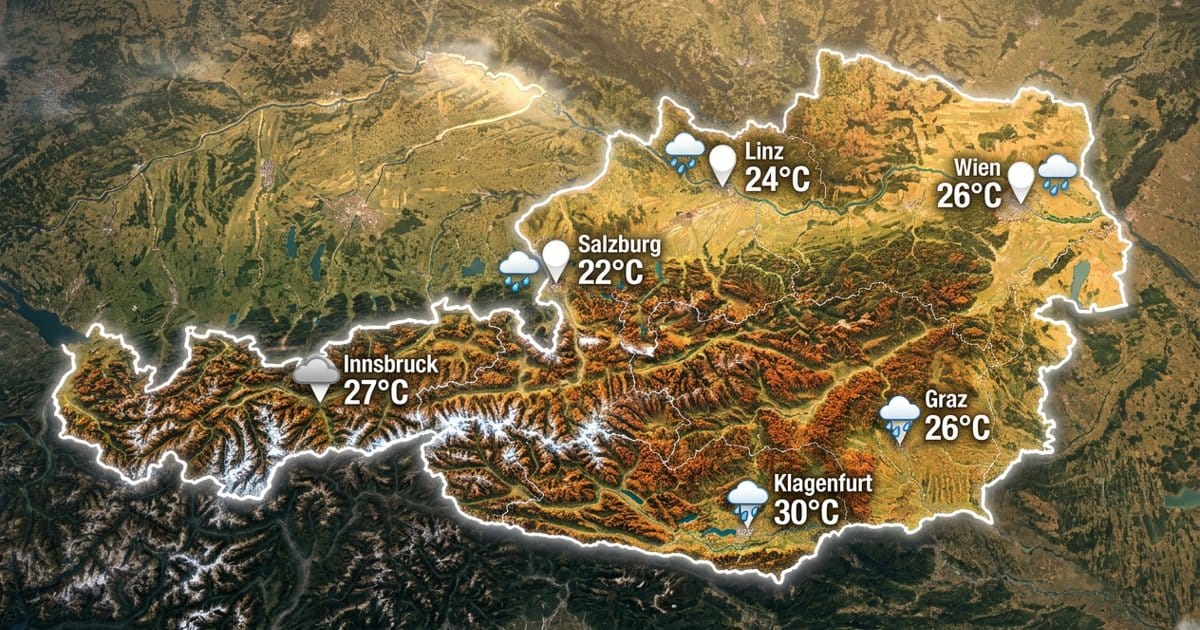 Österreich: Regen und milde 30°C