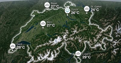 Schweiz: warm und meist bedeckt